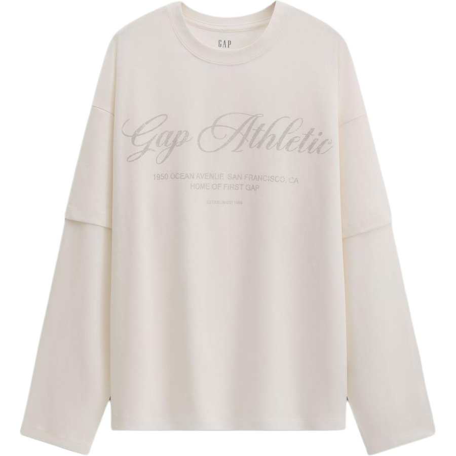 GAP T Shirts Women's Ivory White Crew Neck