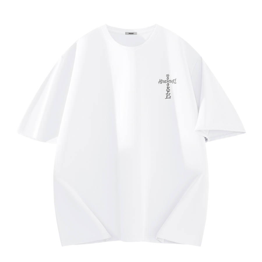 MINISO T Shirts Unisex Crew Neck Moderate Straight Fit