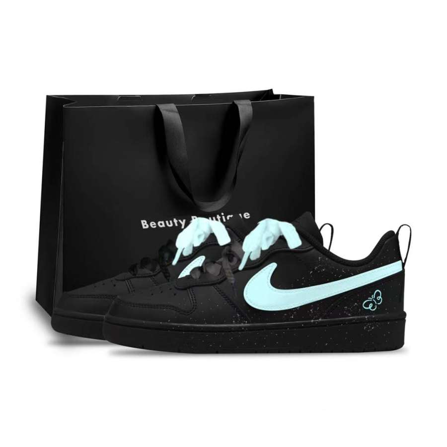 Nike Nike Court Borough Leather Anti Kick Abrasion Resistant Support Low top Kids' Skateboarding Shoes Unisex