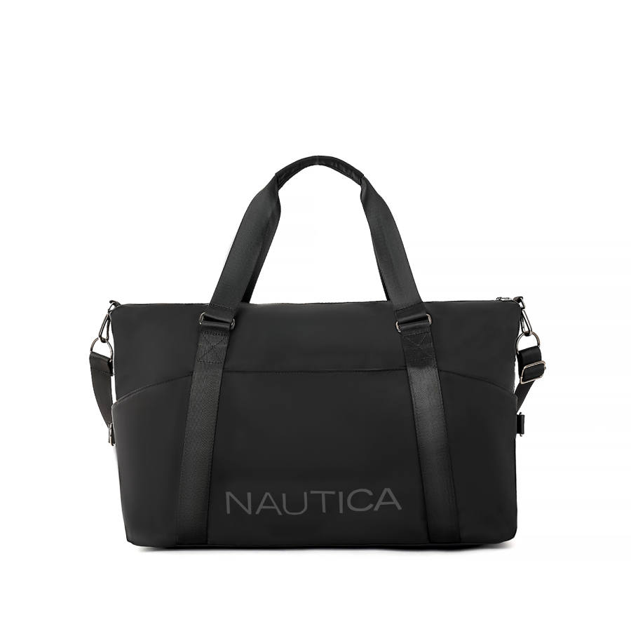 NAUTICA Fabric Gym Bag Large Men's Black/Gray/Blue