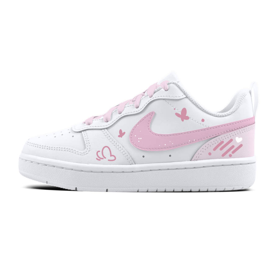 Nike Nike Court Borough Sweetheart Butterfly Leather Kids' Skateboarding Shoes White Unisex