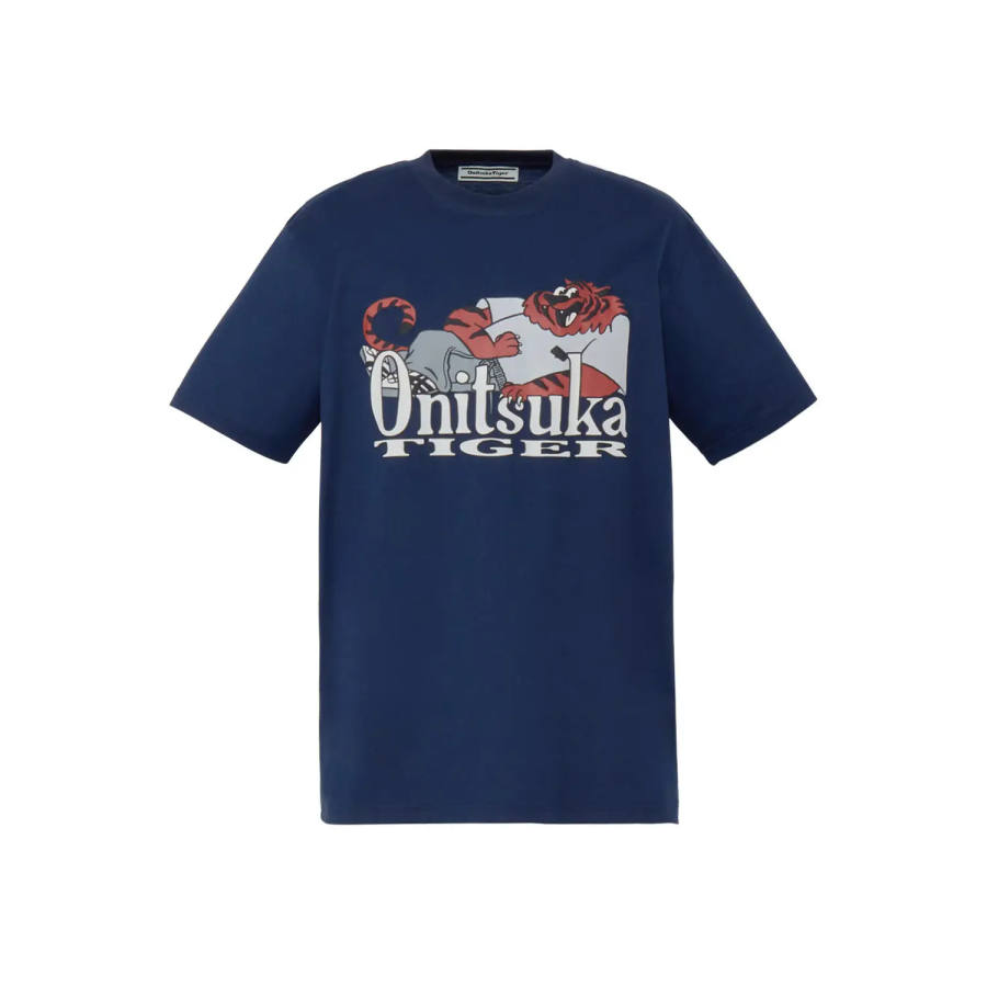 Onitsuka Tiger GRAPHIC TEE T Shirt Unisex Navy Blue