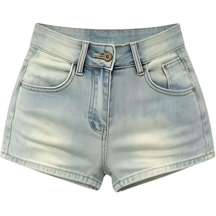 DUSHE Denim Shorts Women's Thin Straight Fit Pants