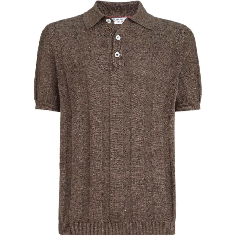 Brunello Cucinelli Ribbed Polo Knitted Sweater