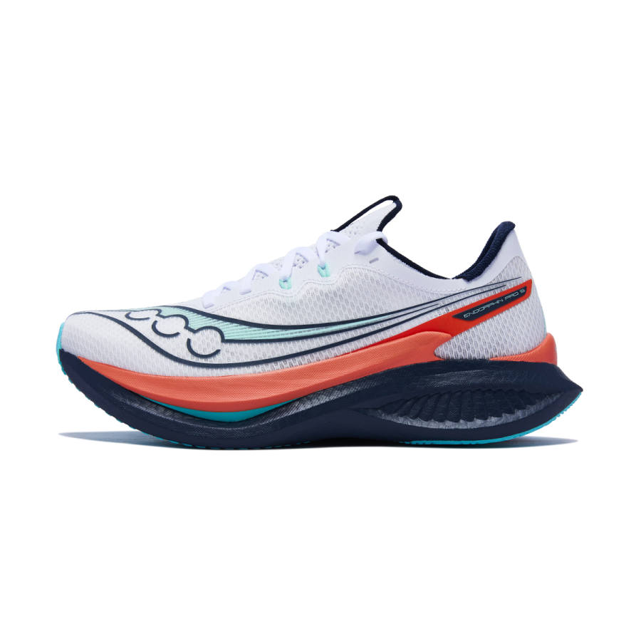 Saucony Endorphin Pro 5 Rebound Carbon Plate Running Shoes Unisex White Blue