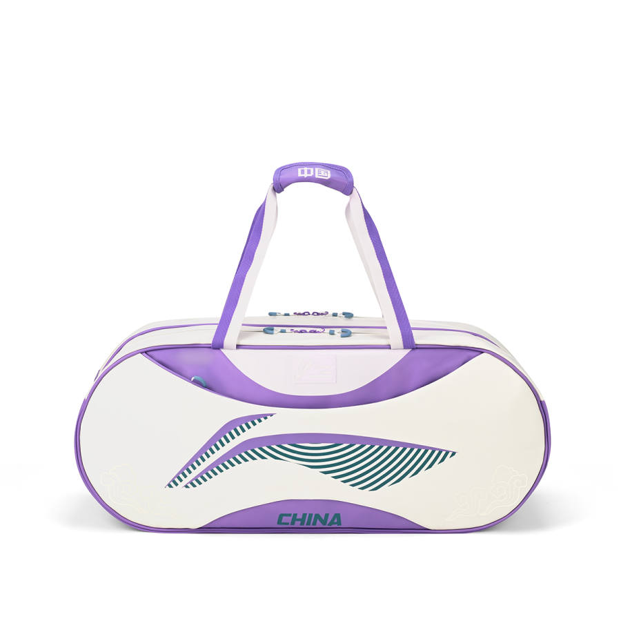 Li-Ning Li Ning Polyester Handbag Large Unisex White/Purple Color