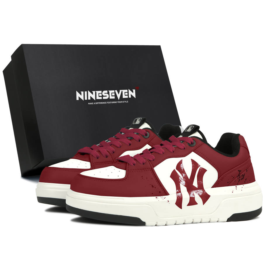 MLB Chunky Liner Cushioning Slip Resistant Low top Skateboard Shoes Unisex Red