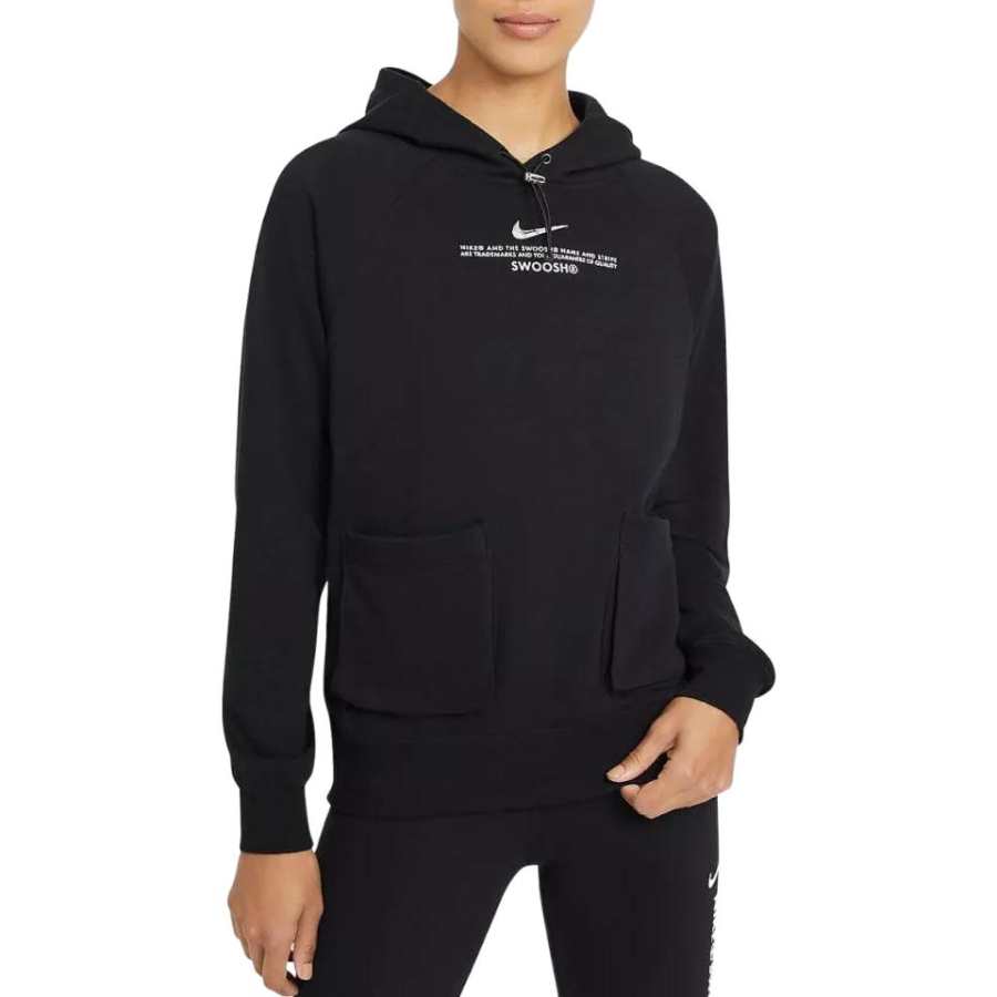 Nike Nike Swoosh Sweatshirts Women's Black Hooded Non Detachable Moderate