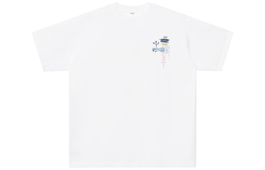 YALU T Shirts Unisex White Crew Neck Moderate Straight Fit