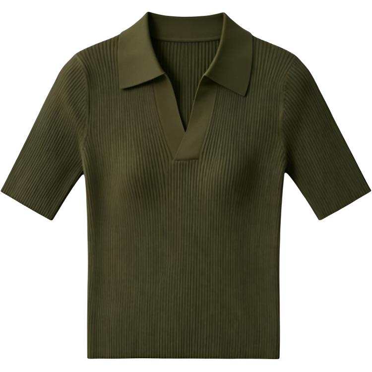 DUSHE Polo Shirts Women's Polo Collar Moderate Straight Fit