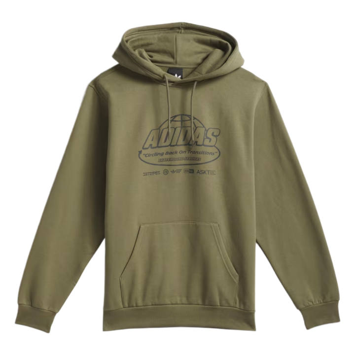 Adidas Adidas Sweatshirts Unisex Olive Green Hooded Non Detachable Moderate