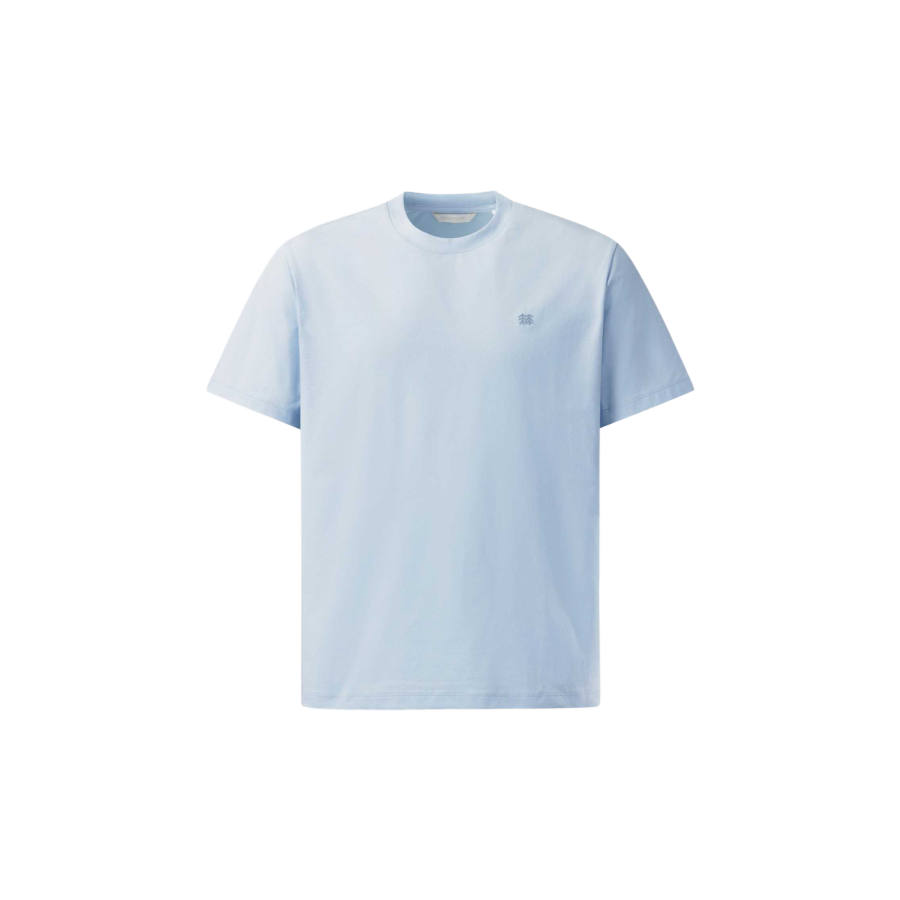 KOLON SPORT T Shirts Unisex Sky Blue Crew Neck Moderate