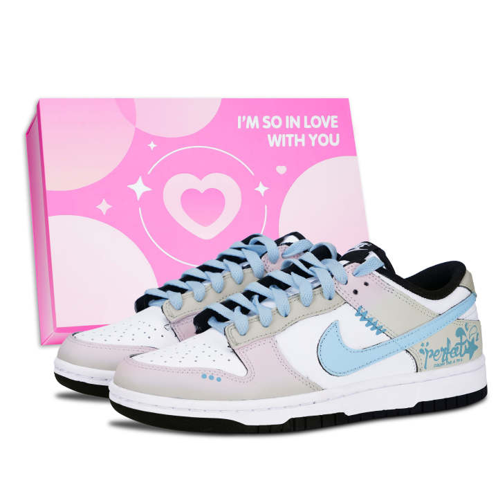 Nike Nike Dunk Black And White Panda, Pink Blue Milk Pudding Leather Abrasion Resistant Slip Resistant Low top