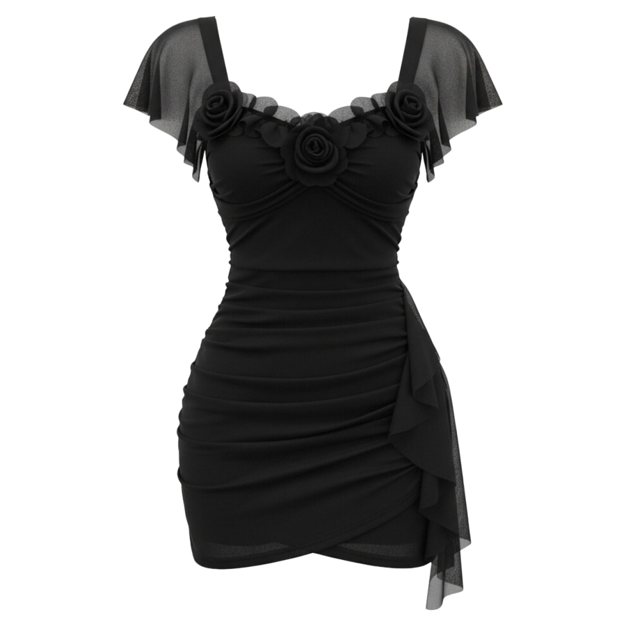 FINDSME GAGA Short Sleeved Dress Women's