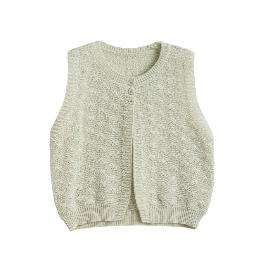 Tonlion Knitwear Women's Light Green Crew Neck Moderate Cardigan