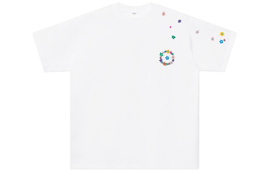 YALU T Shirts Unisex White Crew Neck Moderate Straight Fit