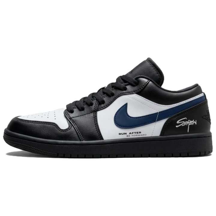 Jordan Jordan Air Jordan 1 Blue White Warrior Top Grain Cow Leather Abrasion Resistant Breathable Low top