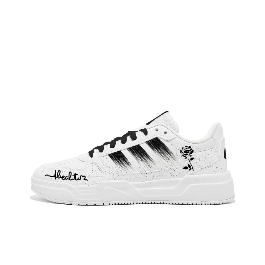 Adidas Adidas LITE BALLER Black Rose Pu Cushioning Abrasion Resistant Slip Resistant Low top Skateboard Shoes Unisex White