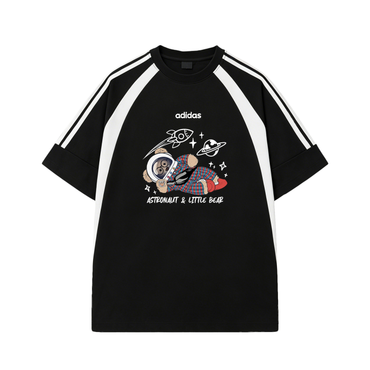Adidas Adidas 3 Stripes T Shirts Men's Black Crew Neck Moderate