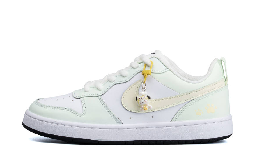 Nike Nike Court Borough Leather Cushioning Slip Resistant Anti Kick Low top Kids' Skateboarding Shoes Teenagers