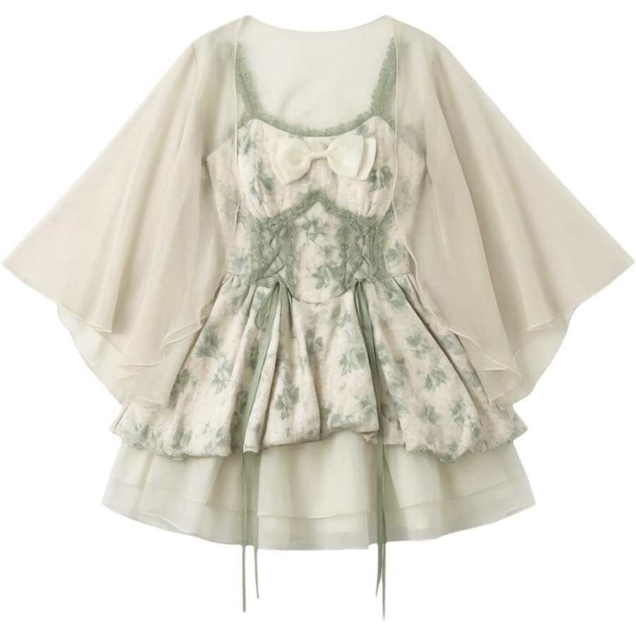CHARM GLOW Two Piece Skirt Sets Women's Square Collar Moderate Mid Length