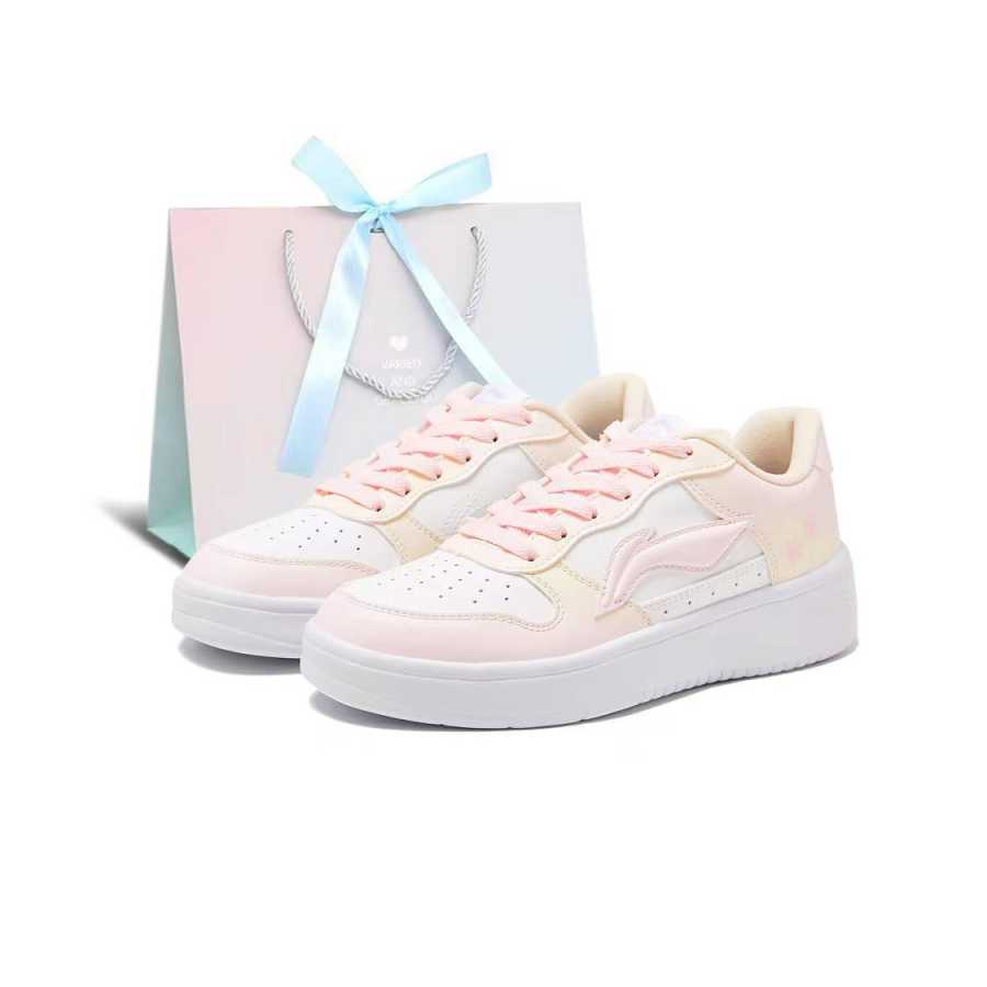 Li-Ning Li Ning Floating Boat Synthetic Leather Slip Resistant Cushioning Breathable Low top Skateboard Shoes Women's
