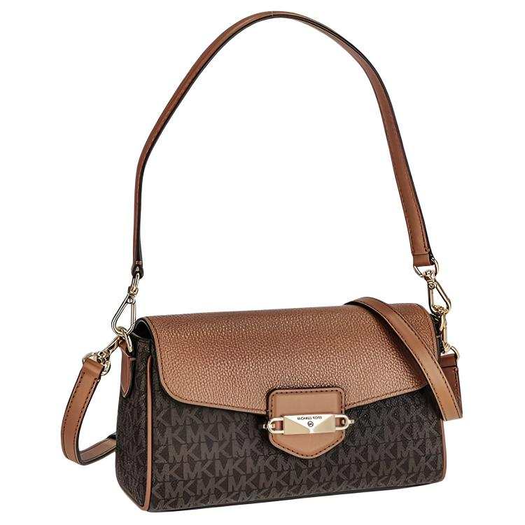 MICHAEL KORS Fleur Leather Crossbody Bag, Shoulder Bag Regular Women's Brown