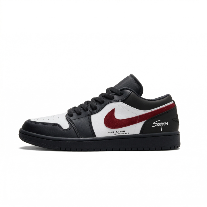 Jordan Jordan Air Jordan 1 Red Night Warrior Top Grain Cow Leather Abrasion Resistant Breathable Low top