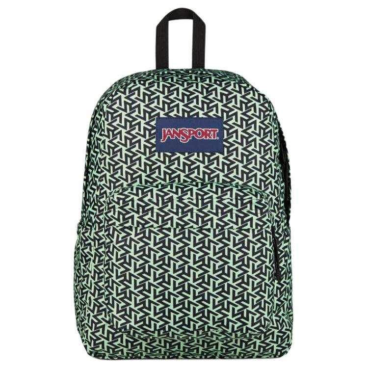 JanSport Polyester Backpack Unisex Black & Neon Green