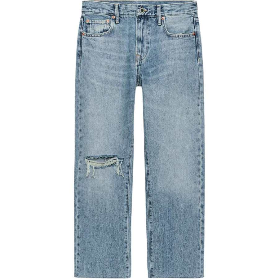 ZARA ZW Jeans Women's Blue Moderate Ripped Pants