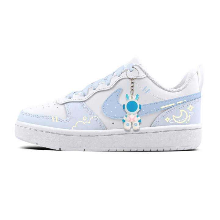 Nike Nike Court Borough Starry Bunny Leap Leather Kids' Skateboarding Shoes White Unisex