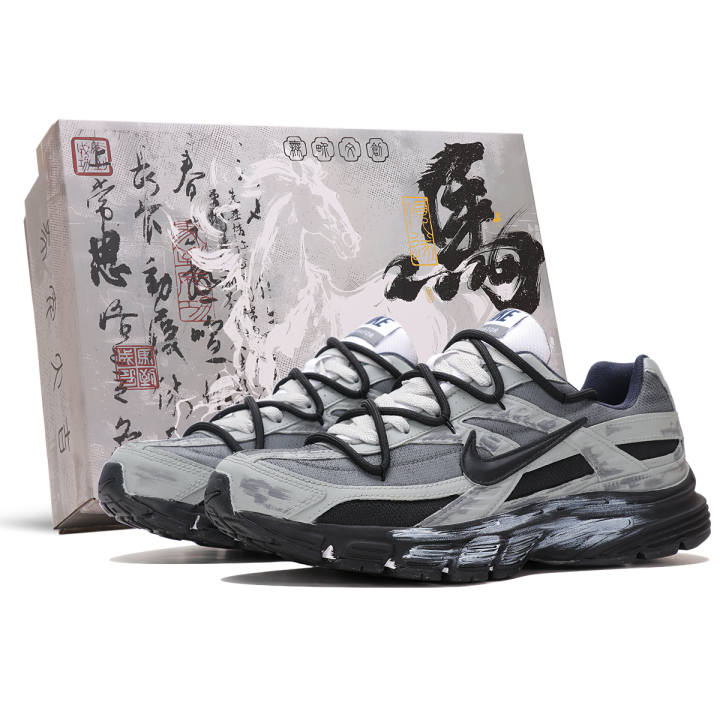 Nike Nike Initiator Cushioning Abrasion Resistant Low top Running Shoes Men's Black Gray