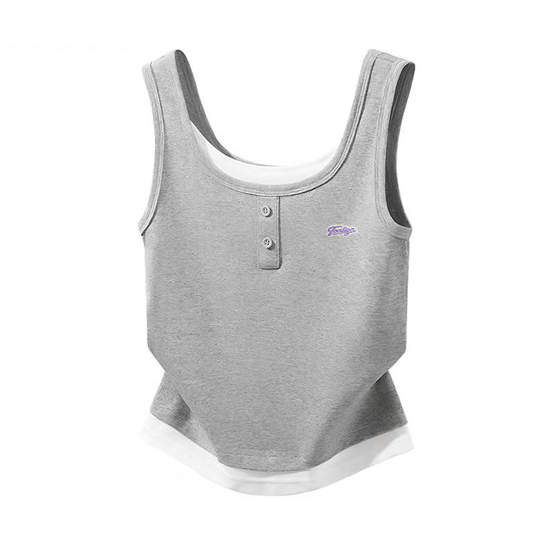 Tonlion Tank Tops Women's Double Collar Moderate Straight Fit