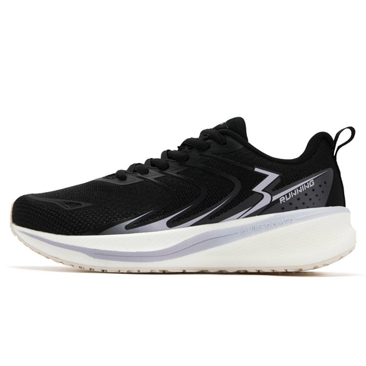 361° Slip Resistant Abrasion Resistant Mid top Casual Training Sprint Running Shoes Women's Black White Purple