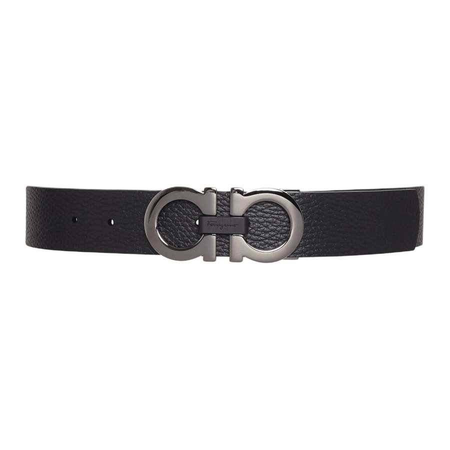 Ferragamo Ferragamo Reversible And Adjustable Gancini Belt Textured