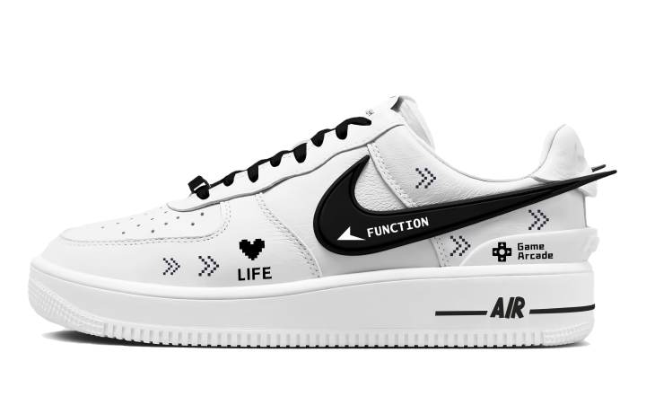 Nike Nike x AMBUSH Air Force 1 Urban Techwear Pixel Slip Resistant Cushioning Low top Skateboard Shoes Unisex White