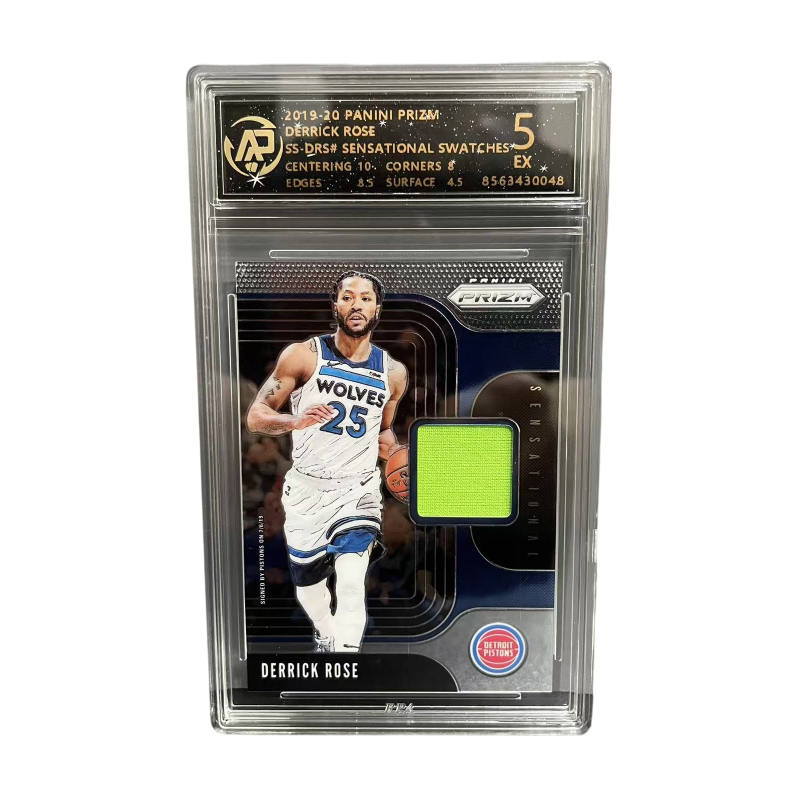 PANINI Prizm Derrick Rose, Windy City Rose, Game Worn Jersey, Green Slices, Rare And Collectible Cards