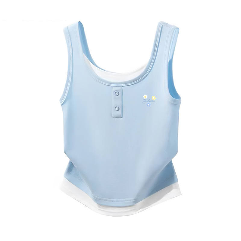 Tonlion Tank Tops Women's Double Collar Moderate Straight Fit