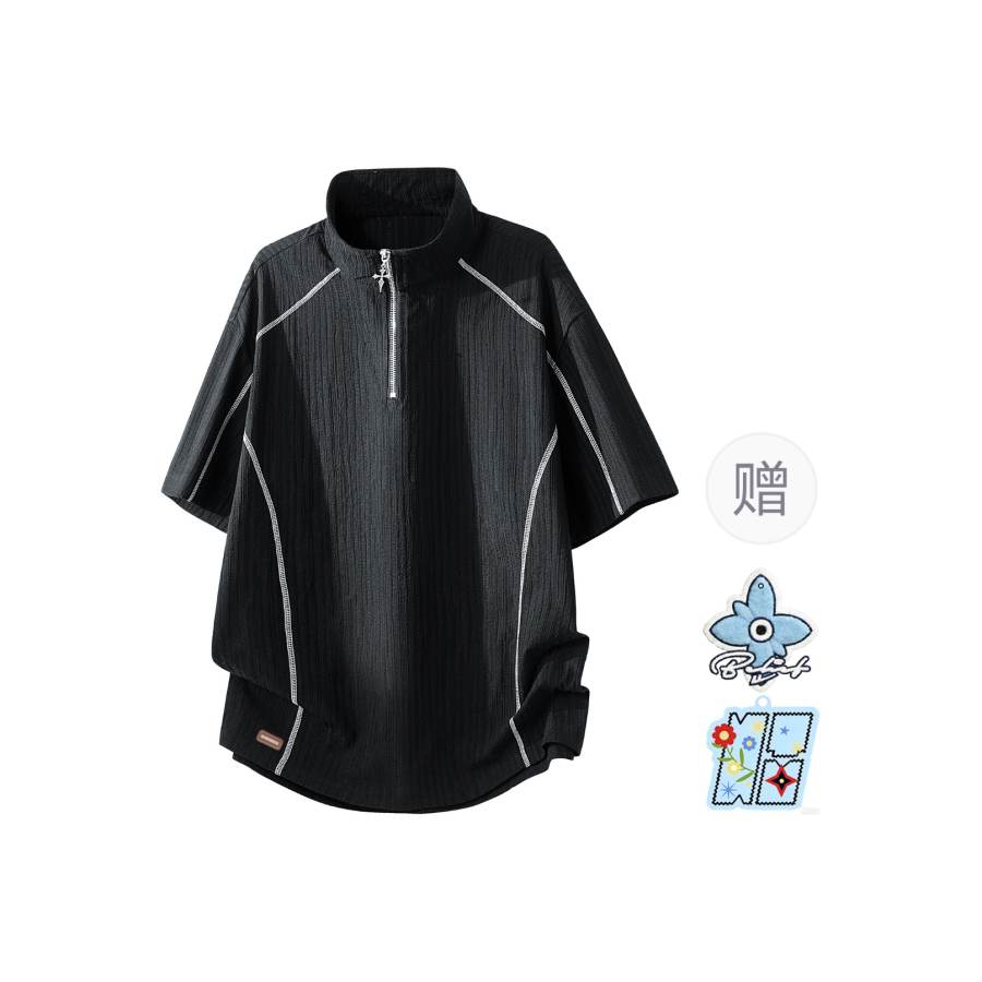 WARRIOR WARRIOR T Shirts Unisex Stand Collar Moderate Straight Fit