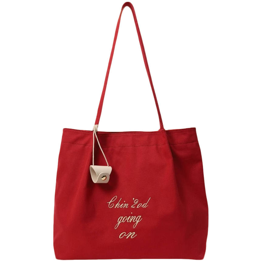 PAYOT PAYOT Canvas Summer Parade Shoulder Bag Regular Women's Cherry Red/Navy Blue
