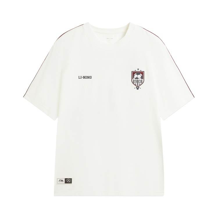 Li-Ning Li Ning Sports Life Collection T Shirts Unisex Ivory Crew Neck Moderate
