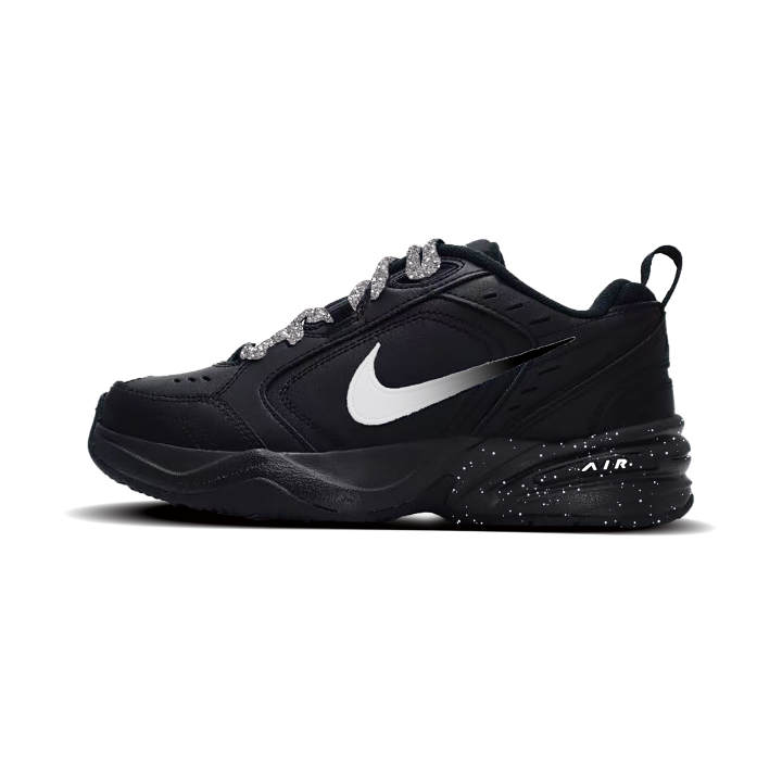 Nike Nike Air Monarch 4 Silver Gradient Synthetic Leather Slip Resistant Low top Chunky Sneakers Unisex Black