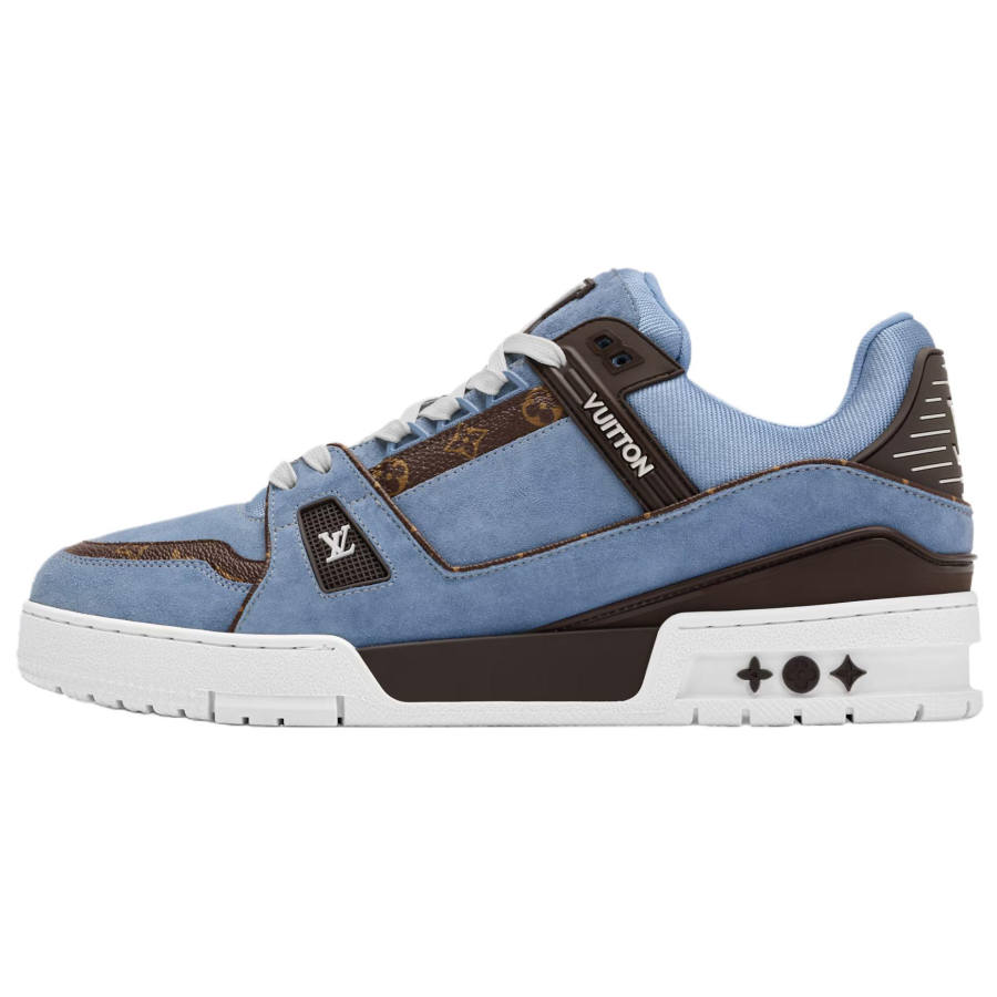 LOUIS VUITTON Trainer Low top Skateboard Shoes Men's Sea Blue