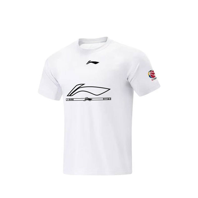 Li-Ning Li Ning T Shirts Unisex White Crew Neck