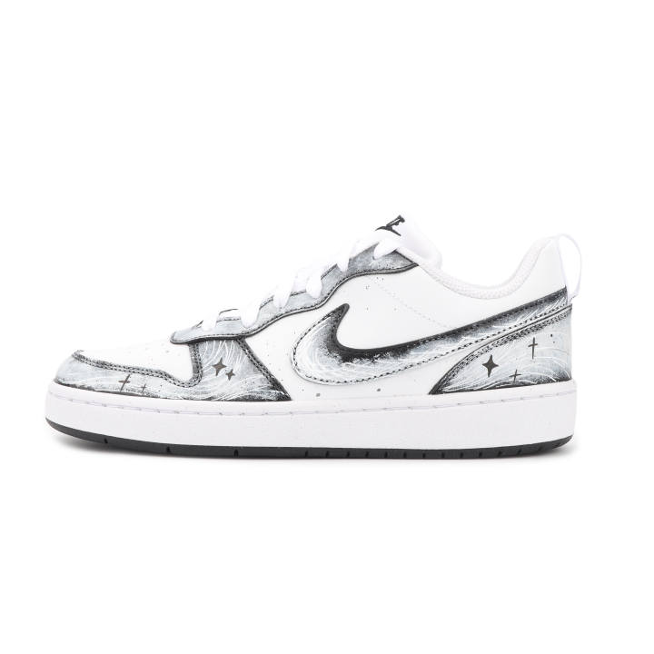Nike Nike Court Borough White Night Echo Slip Resistant Abrasion Resistant Low top Skateboard Shoes Unisex Black White