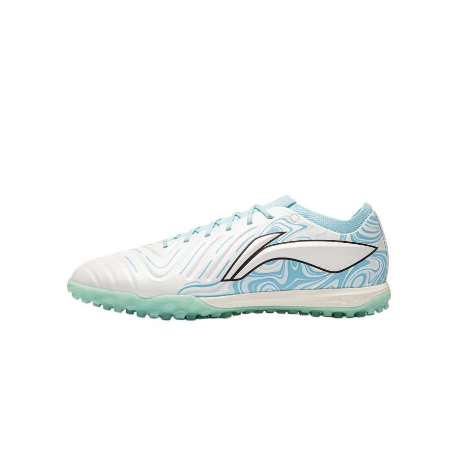 Li-Ning Li Ning Brocade 2.0 TF Turf Synthetic Leather Cushioning Breathable Support Rebound Soccer Shoes Unisex White Blue