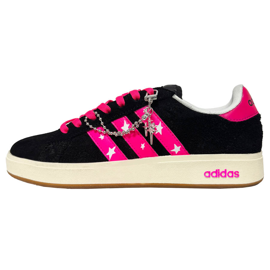 Adidas Adidas Grand Court Base 00s Rose Red Stars Abrasion Resistant Low top Skateboard Shoes Unisex Red Black