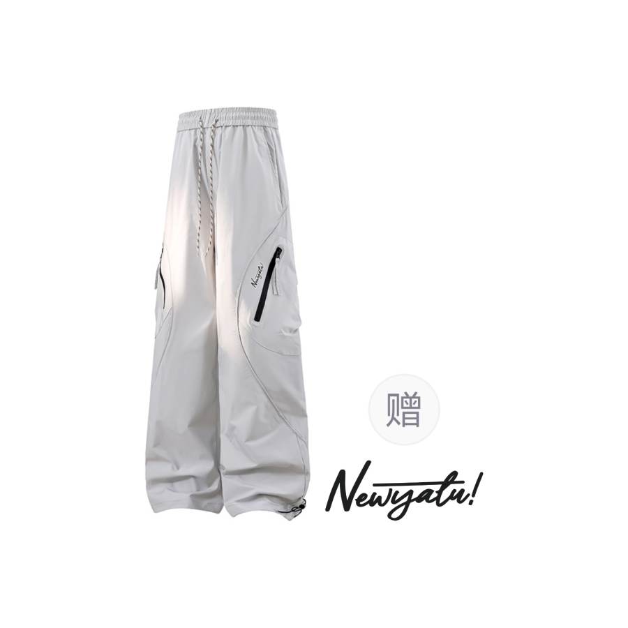 YALU Windbreaker Pants Unisex Thin Straight Fit Pants
