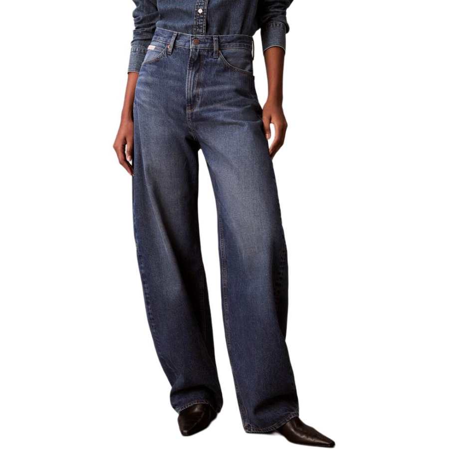 Calvin Klein Jeans Women's Denim Blue Moderate Scimitar Pants