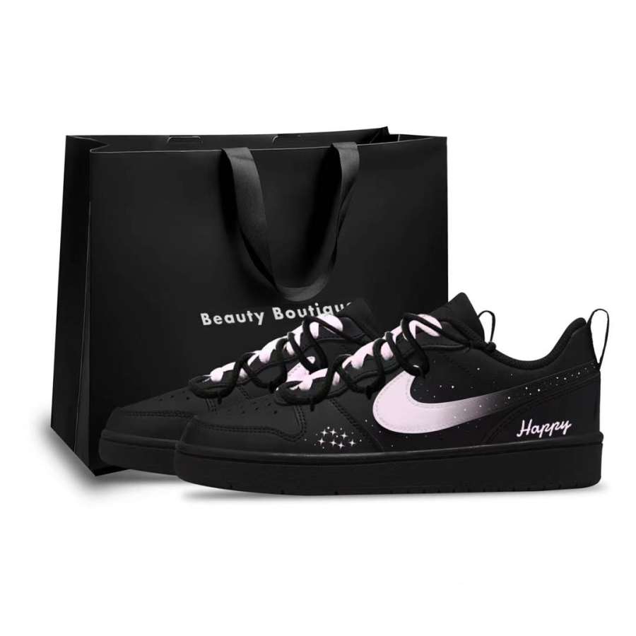 Nike Nike Court Borough Leather Anti Kick Abrasion Resistant Low top Kids' Skateboarding Shoes Unisex